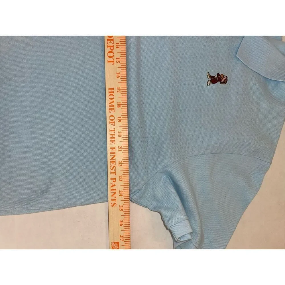 Vtg Disney Light Blue Polo Shirt‎ With Embroidered Grumpy Sz XLarge  A24